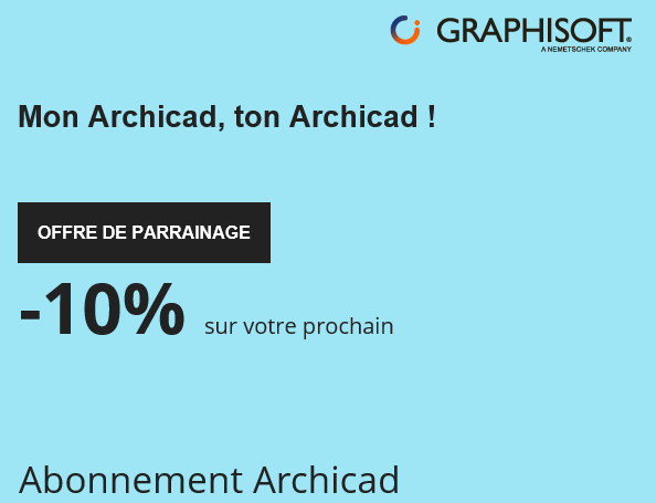 Réduction sur abonnement Archicad via parrainage